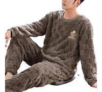 MdybF Fleece pyjamas men Winter Thicken Flannel Sleepwear For Sleeping Men'S Pajamas Set Cartoon Pajama Warm Loose Comfortable Pijama Hombre