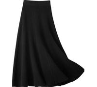 MdybF Knitted Skirt Women's Autumn and Winter Faux Wool Skirt for Women with High Waist Knitted Skirt Moderock, black, S-M
