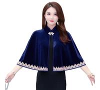 MdybF Shawl Velvet Cape Short Coat For Women All Match Shawl Embroidery Autumn And Winter Mother Cheongsam Dress Wedding Cloak