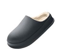 MdybF Slippers Warm Winter Home Slippers Women Thick Platform Cloud Slippers Woman Flat Heels Non Slip Cotton Shoes-Dark Grey-42-43