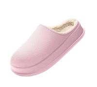 MdybF Slippers Warm Winter Home Slippers Women Thick Platform Cloud Slippers Woman Flat Heels Non Slip Cotton Shoes-1-39-40