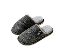 MdybF Slippers Winter Men Women Shoes House Cotton Slippers Men Indoor Warm Plush Footwear Non-Slip Platform Slipper Fashion Shoes-Black-44-45 (Me 43-44)