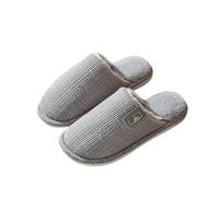 MdybF Slippers Winter Men Women Shoes House Cotton Slippers Men Indoor Warm Plush Footwear Non-Slip Platform Slipper Fashion Shoes-Grey-40-41 (Me 39-40)