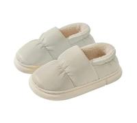 MdybF Slippers Winter Women Slippers Warm Plush Cotton Slippers Indoor Home Non-Slip Thick Sole Shoes For Couples-White-40-41(9.6-9.8 Inch)