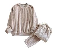 MdybF Winter pajamas Autumn Winter Pajamas Sets Thicken Warm Pullover Pyjamas Sleepwear Homewear Soft Pijama-Women-1-M