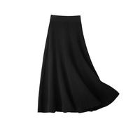 MdybF Winter Skirts For Women UK Women'S Autumn And Winter Faux Wool Skirt High Waist Knitted Skirt Fashion Skirt-Black-M
