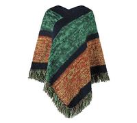 MdybF Women'S Cardigans Winter Sleeve Rainbow Poncho Women Fashion Sweater Cloak Pullover Shawl Female Cape-Green-Free Size
