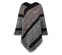 MdybF Women'S Cardigans Winter Sleeve Rainbow Poncho Women Fashion Sweater Cloak Pullover Shawl Female Cape-Dark Gray-Free Size