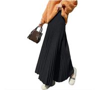 MdybF Women's skirts Knitted Skirt Women Autumn Winter Casual Solid All-Match Thick Warm A Line High Waist Long Skirt-Black-One Size