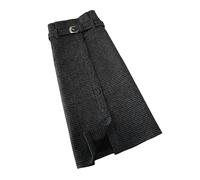 MdybF Women's skirts Tweed Midi Skirts For Women Autumn Winter Zipper High Waist Slim Skirt Simple All-Match Skirts-Black-S