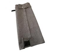 MdybF Women's skirts Tweed Midi Skirts For Women Autumn Winter Zipper High Waist Slim Skirt Simple All-Match Skirts-Brown-L