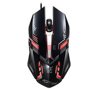 MDYHMC DLT AYSMG V17 USB 2400DPI Four-speed Adjustable Line Pattern Wired Optical Gaming Mouse with LED Breathing Light, Length: 1.45m(Black) (Color : Jet Black)