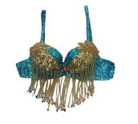 MDYTPT Belly Dance Costumes Sequins Bra Bellydance Bra, Lake Blue, One size