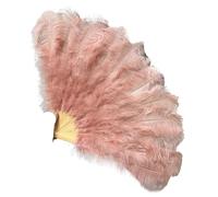 MDYTPT Dancing Fan 130CM 100CM Big Ostrich Feather Fan Fluffy 13 Bone Handheld Carnival Dance Stage Performance Feather Fan Plumes DIY Crafts for Dancing Performances(Color-52,Small Fan 2PCS)