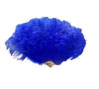 MDYTPT Dancing Fan 130CM 100CM Big Ostrich Feather Fan Fluffy 13 Bone Handheld Carnival Dance Stage Performance Feather Fan Plumes DIY Crafts for Dancing Performances(Royal Blue,Small Fan 1PCS)