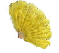MDYTPT Dancing Fan 130CM 100CM Big Ostrich Feather Fan Fluffy 13 Bone Handheld Carnival Dance Stage Performance Feather Fan Plumes DIY Crafts for Dancing Performances(Color-15,Big Fan 1PCS)