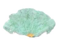 MDYTPT Dancing Fan 130CM 100CM Big Ostrich Feather Fan Fluffy 13 Bone Handheld Carnival Dance Stage Performance Feather Fan Plumes DIY Crafts for Dancing Performances(Mint Green,Big Fan 2PCS)