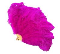 MDYTPT Dancing Fan 130CM 100CM Big Ostrich Feather Fan Fluffy 13 Bone Handheld Carnival Dance Stage Performance Feather Fan Plumes DIY Crafts for Dancing Performances(Rose Red,Big Fan 1PCS)