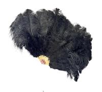 MDYTPT Dancing Fan 130CM 100CM Big Ostrich Feather Fan Fluffy 13 Bone Handheld Carnival Dance Stage Performance Feather Fan Plumes DIY Crafts for Dancing Performances(Color-02,Big Fan 1PCS)