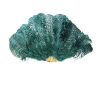 MDYTPT Dancing Fan 130cm 100cm Large Ostrich Feather Fan Fluffy 13 Bones Hand Fan Carnival Dance Stage Feather Craft for Dance Performance (20