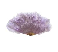 MDYTPT Dancing Fan 130cm 100cm Large Ostrich Feather Fan Fluffy 13 Bones Hand Fan Carnival Dance Stage Feather Crafts for Dance Performance (23