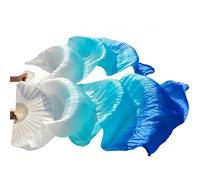 MDYTPT Dancing Fan Slik Silk Veils for Women Belly Dance Stage Performance Belly Dance Silk Veils 2 Pieces for Dance Performance (Color 02, XL, 230x90