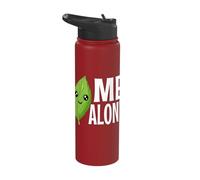 Me Alone Cute Leaf Introvert Humor Stainless Steel Insulated Water Bottle
