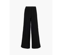 Me and Em Womens Black/cream Side Stripe High-rise Wide-leg Stretch-jersey Trousers 16