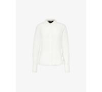 Me and Em Womens Cream Semi-sheer Regular-fit Cotton Silk-blend Shirt 14
