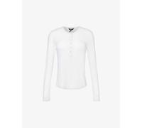 Me and Em Womens Fresh White Pearlescent-button Henley Wool-blend Jersey Top 16