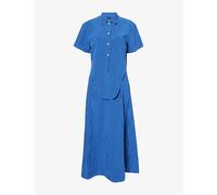 Me And Em Womens Me And Em 2-In-1 Fluid Stripe Woven Midi Dress Blue/White 12