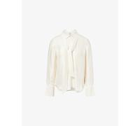 Me And Em Womens Me And Em Am-Pm Pinstripe Collared Satin Shirt Light Cream 14