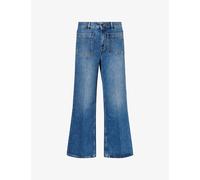 Me And Em Womens Me And Em Cropped Kick-Flare Denim Jeans Authentic Mid Blue W 27