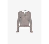 Me And Em Womens Me And Em Double-Layer Striped Woven Top Warm Chocolate/Light 4