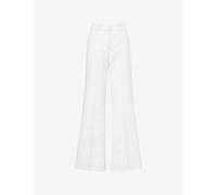 Me And Em Womens Me And Em Elongator Tailored-Fit Double-Faced Cotton Trousers Ivory 10