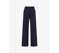 Me And Em Womens Me And Em Elongator Tailored-Leg Double-Faced Cotton Trousers Navy 16