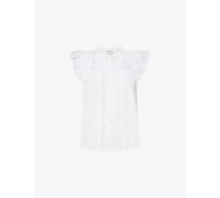 Me And Em Womens Me And Em Embroidered Swing Cotton Top Soft White 10