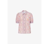Me And Em Womens Me And Em Paisley-Print Cotton and Silk Shirt Blue Multi 16