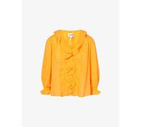 Me And Em Womens Me And Em Ruffled Embroidered Cotton Top Orange 6
