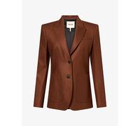 Me And Em Womens Me And Em Sharp Contour Single-Breasted Woven Blazer Pecan Brown 6