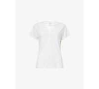 Me And Em Womens Me And Em Soft Washed V-Neck Cotton-Blend T-Shirt Fresh White 6