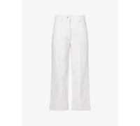 Me And Em Womens Me And Em Straight-Crop Stretch Twill Cotton Trousers Soft White 6