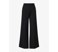 Me And Em Womens Me And Em Tailored-Fit Flared Woven Trousers Black 12R