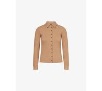 Me And Em Womens Me And Em Ultimate Rib Collared Stretch-Cotton Shirt Camel Melange 16