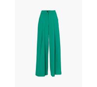 Me and Em Womens Orchid Green Pleat-front High-rise Wide-length Twill Trousers 6