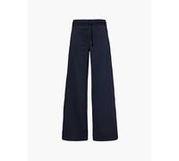 Me and Em Womens Vy/white Travel Tailoring Pinstripe Striped-print Wide-leg Mid-rise Stretch-woven Blend Trousers 8