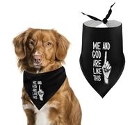 Me And God Are Like This Cute Dog Bandana Triangle Adjustable Washable