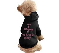 Me And Mommy Broke Daddy Dog Clothes Short Sleeve Pet Hoodie Cute Cat Costume Jacket Tee for Small Dogs S