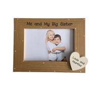 Me and My Big Sister Personalised Photo Picture Frame Gift Keepsake Birthday Christmas Fathers Day Present 6x4 5x7 Print Natural Oak Cream Colour