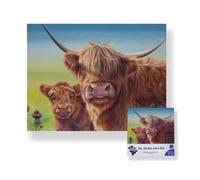 Me And My Boy Scottish Highland Cow Coo 1000 Piece Jigsaw Puzzle